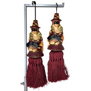VTG 2 Venetian Masquerade Ball Renaissance Women Hanging Tassels Party Halloween
